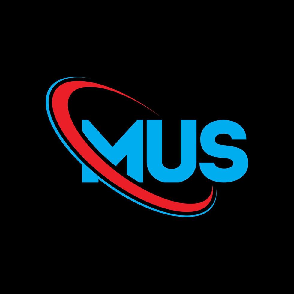 logotipo de mus. carta mus. design de logotipo de carta mus. iniciais mus logotipo ligado com círculo e logotipo monograma maiúsculo. mus tipografia para marca de tecnologia, negócios e imóveis. vetor