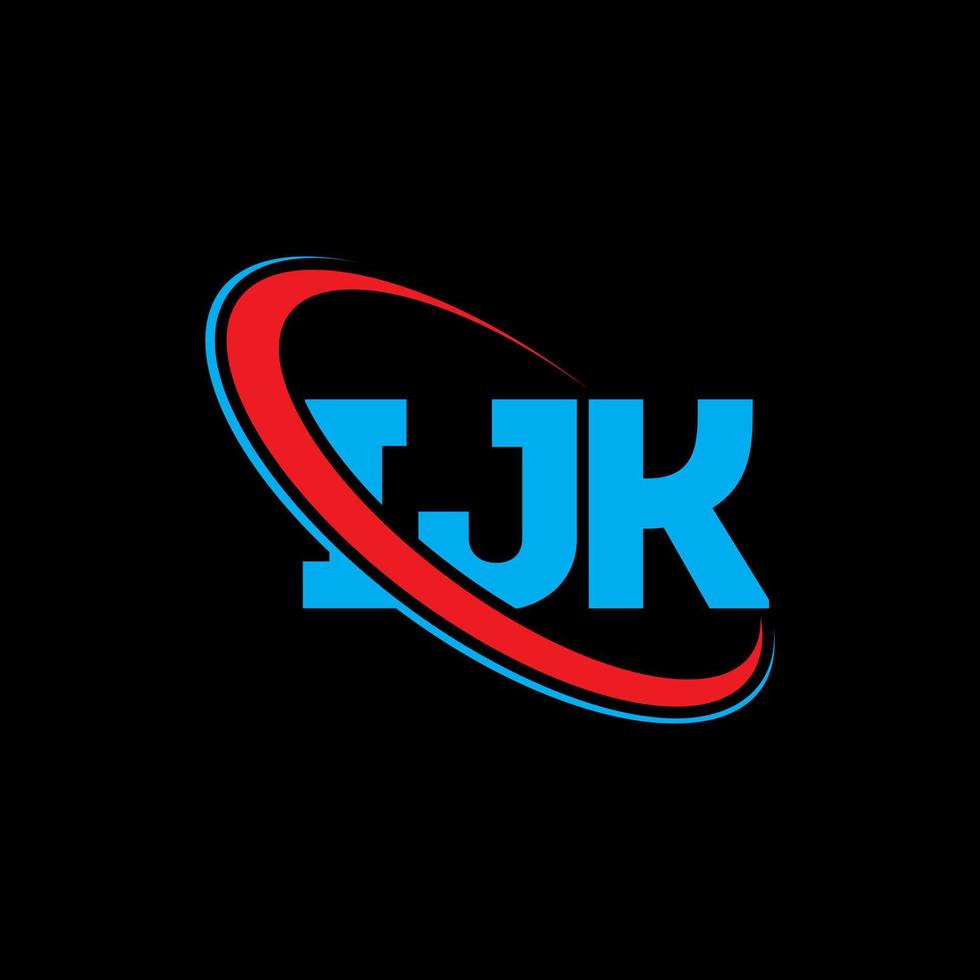 logotipo ijk. carta jk. design de logotipo de letra ijk. iniciais ijk logotipo ligado com círculo e logotipo monograma maiúsculo. tipografia ijk para marca de tecnologia, negócios e imóveis. vetor