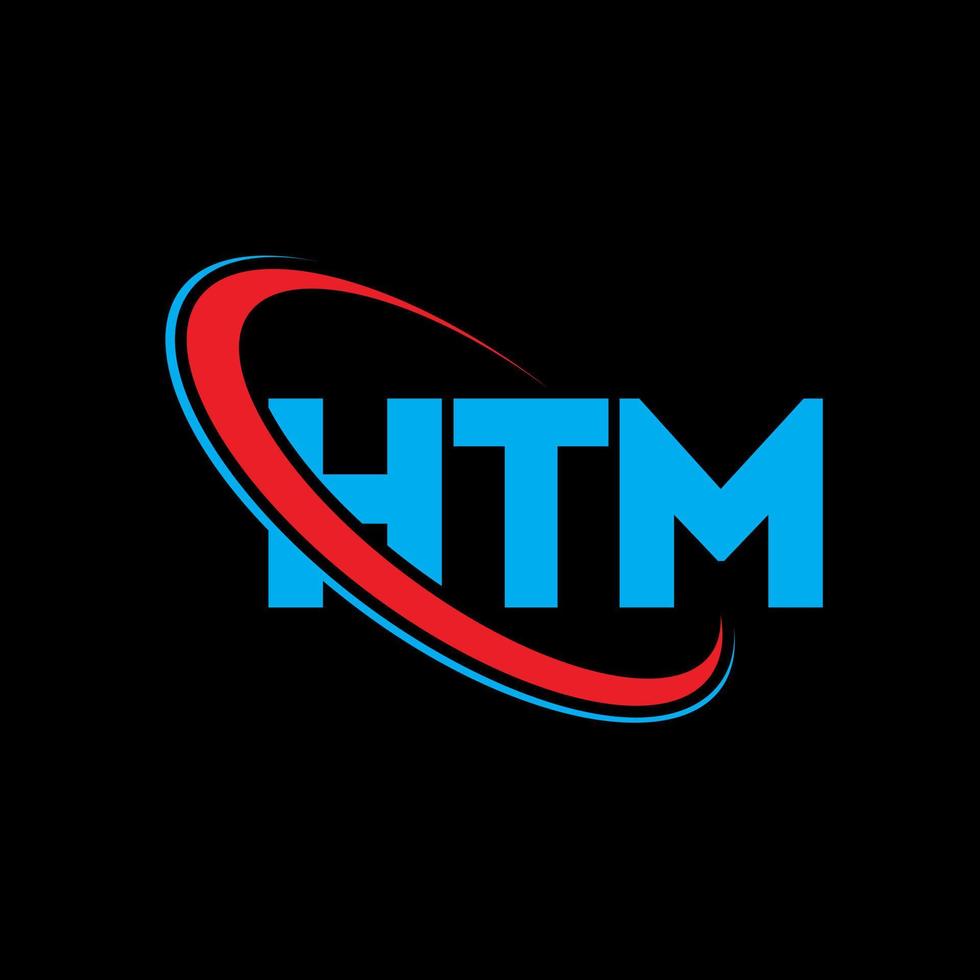 logotipo htm. carta htm. design de logotipo de carta htm. iniciais htm logotipo ligado com círculo e logotipo monograma maiúsculo. htm tipografia para marca de tecnologia, negócios e imóveis. vetor