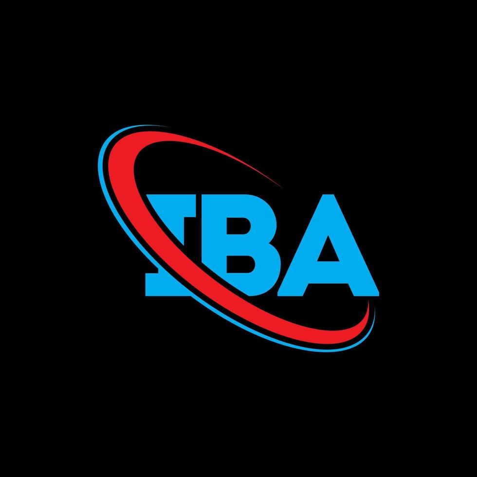 logotipo da iba. carta iba. design de logotipo de letra iba. iniciais iba logotipo ligado com círculo e logotipo monograma em maiúsculas. tipografia iba para marca de tecnologia, negócios e imóveis. vetor