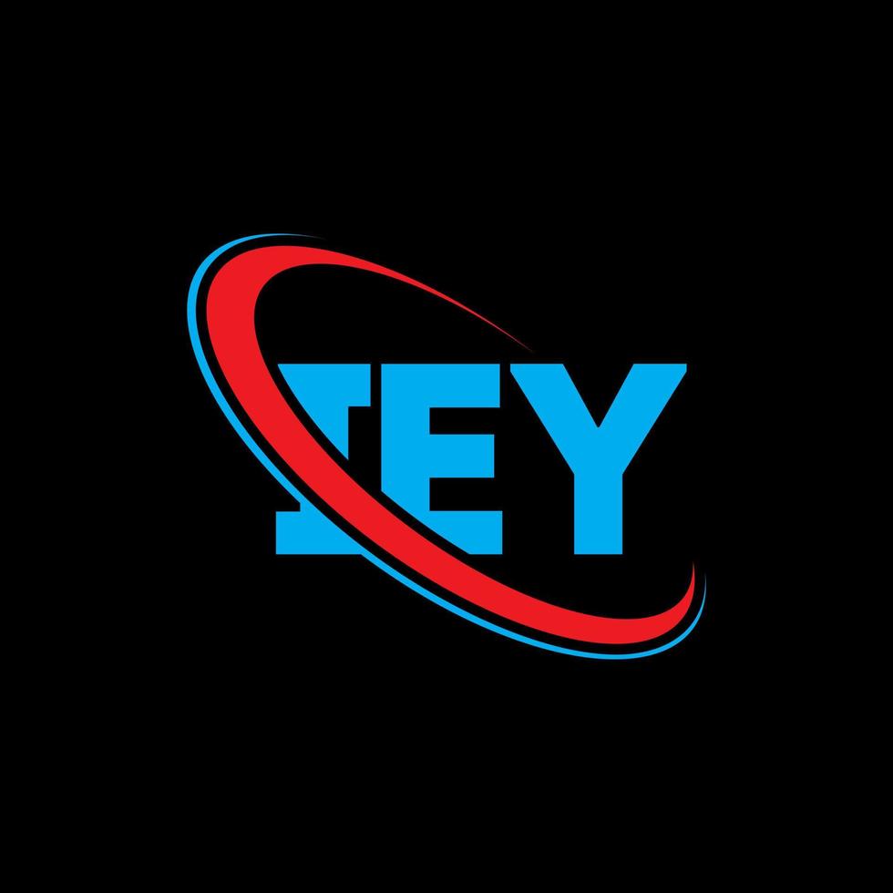 ei logotipo. ei carta. iey design de logotipo de carta. iniciais iey logotipo ligado com círculo e logotipo monograma maiúsculo. iey tipografia para tecnologia, negócios e marca imobiliária. vetor