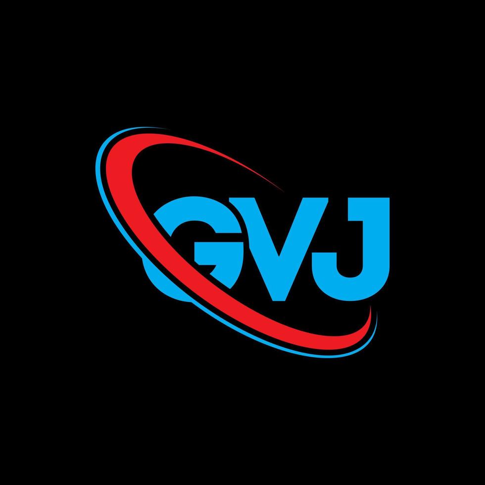 logotipo gvj. carta gv. design de logotipo de carta gvj. iniciais gvj logotipo ligado com círculo e logotipo monograma maiúsculo. tipografia gvj para marca de tecnologia, negócios e imóveis. vetor