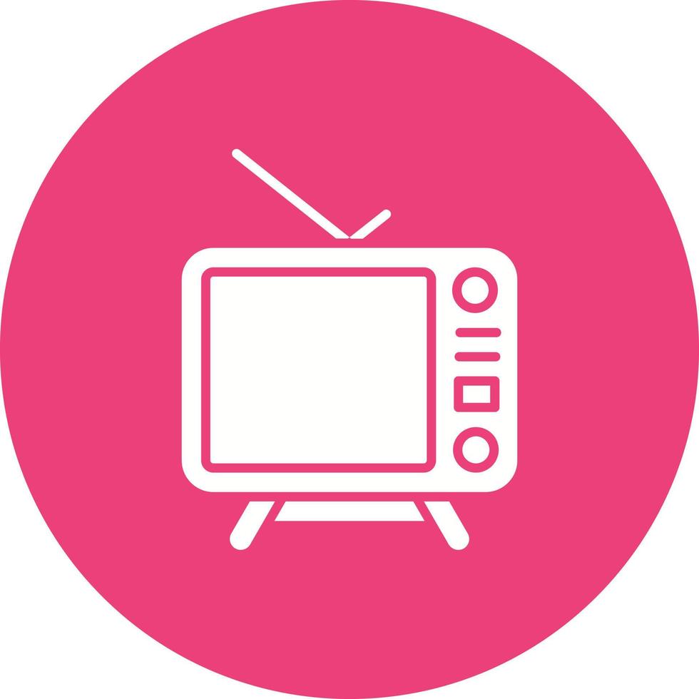 ícone de fundo de círculo de glifo de televisão vetor