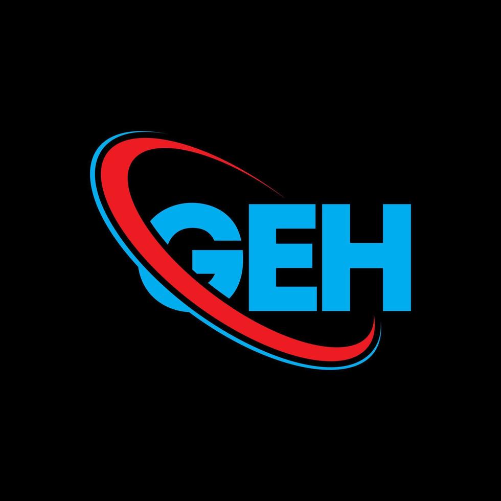 logotipo ge. carta ge. design de logotipo de carta geh. iniciais geh logotipo ligado com círculo e logotipo monograma maiúsculo. tipografia geh para tecnologia, negócios e marca imobiliária. vetor