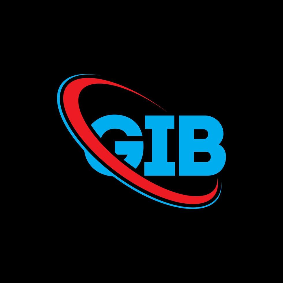 logotipo do gib. carta de gib. design de logotipo de carta gib. iniciais gib logotipo ligado com círculo e logotipo monograma em maiúsculas. tipografia gib para marca de tecnologia, negócios e imóveis. vetor