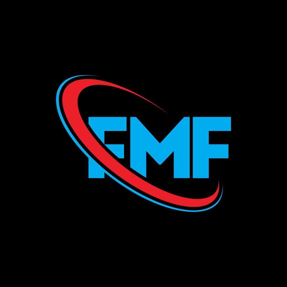 logotipo fmf. carta fm. design de logotipo de carta fmf. iniciais fmf logotipo ligado com círculo e logotipo monograma em maiúsculas. tipografia fmf para marca de tecnologia, negócios e imóveis. vetor