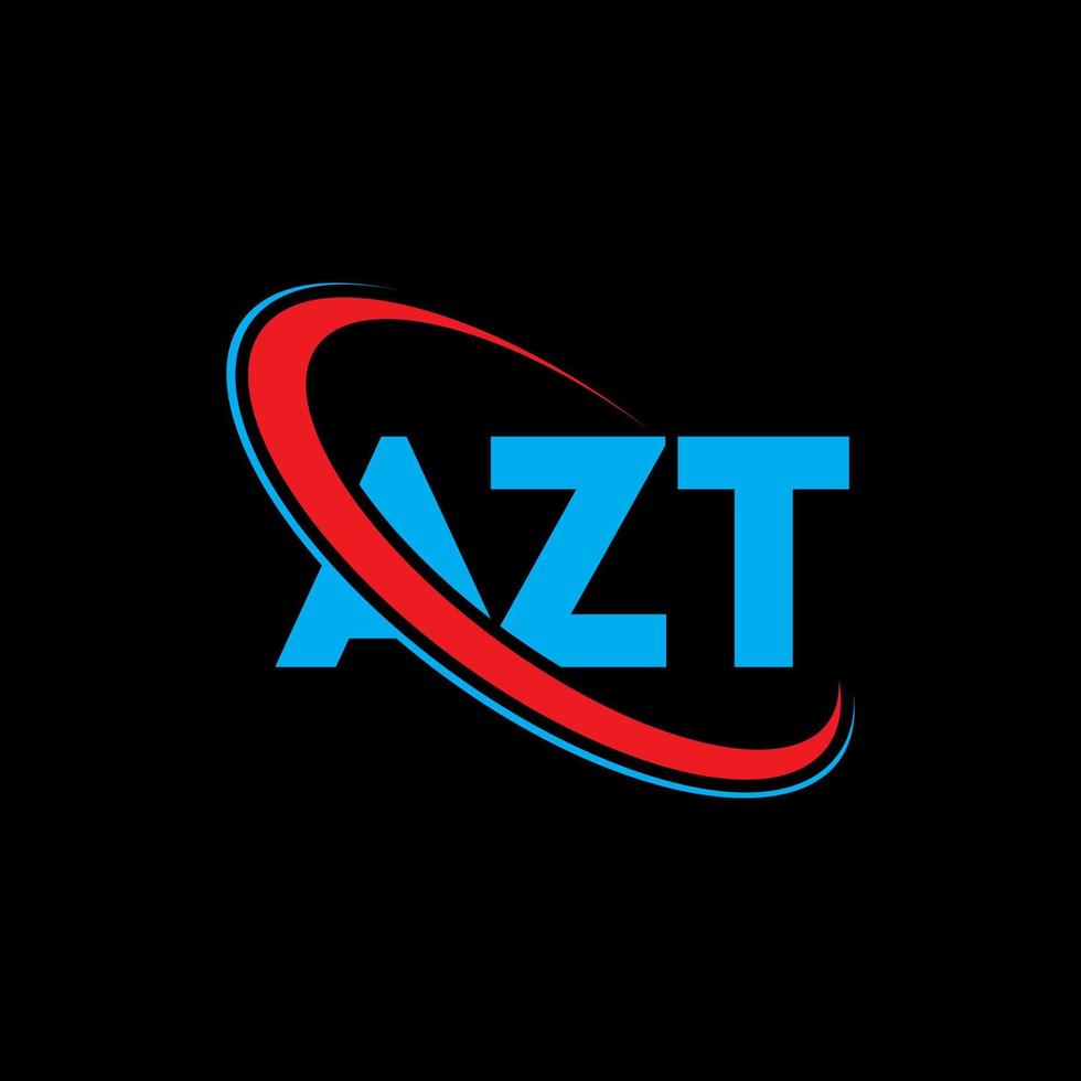 logotipo az. carta az. design de logotipo de carta azt. iniciais azt logotipo ligado com círculo e logotipo monograma maiúsculo. tipografia azt para marca de tecnologia, negócios e imóveis. vetor