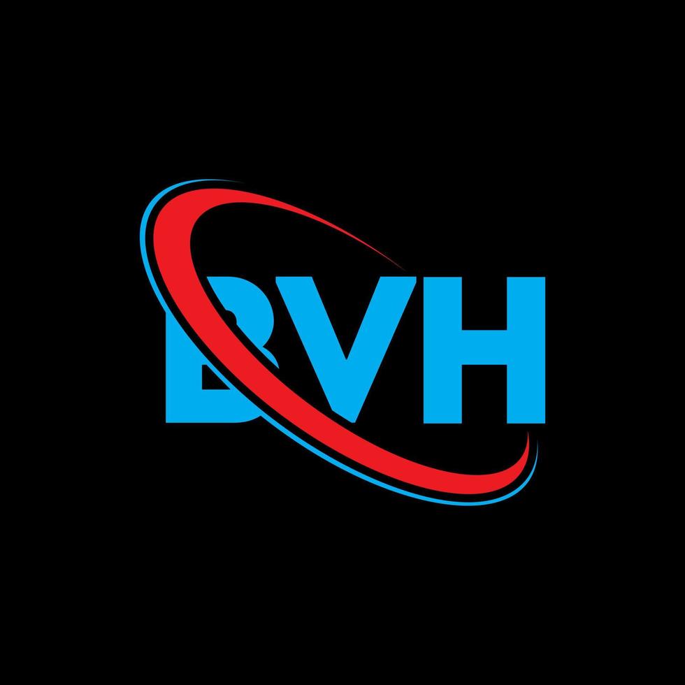 logotipo bv. carta bv. design de logotipo de carta bvh. iniciais bvh logotipo ligado com círculo e logotipo monograma maiúsculo. tipografia bvh para marca de tecnologia, negócios e imóveis. vetor