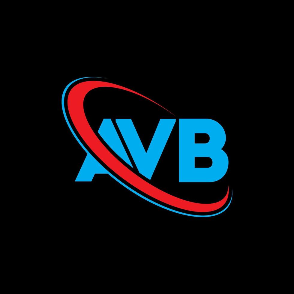 logotipo av. carta av. design de logotipo de carta avb. iniciais avb logotipo ligado com círculo e logotipo monograma maiúsculo. tipografia avb para marca de tecnologia, negócios e imóveis. vetor