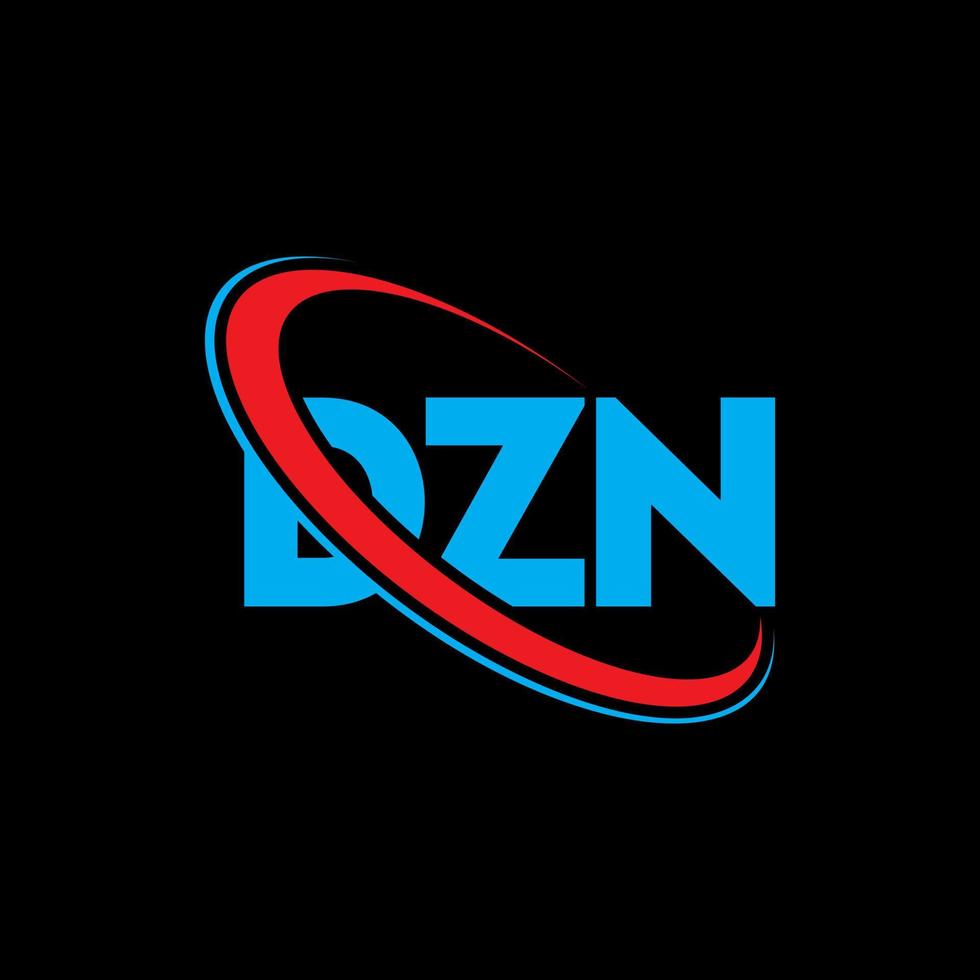 logotipo dzn. carta dzn. design de logotipo de letra dzn. iniciais dzn logotipo ligado com círculo e logotipo monograma em maiúsculas. tipografia dzn para marca de tecnologia, negócios e imóveis. vetor