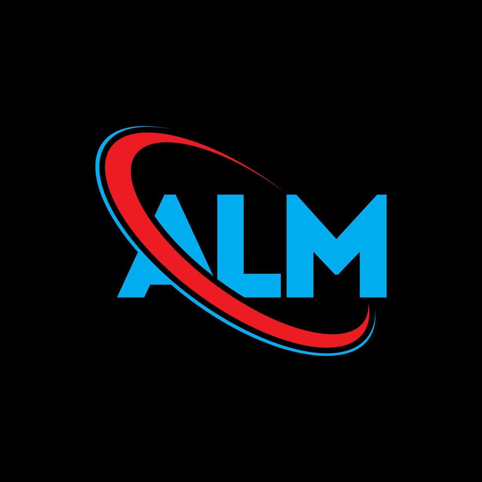 logotipo da alm. carta de alm. design de logotipo de carta alm. iniciais alm logotipo ligado com círculo e logotipo monograma em maiúsculas. alm tipografia para marca de tecnologia, negócios e imóveis. vetor