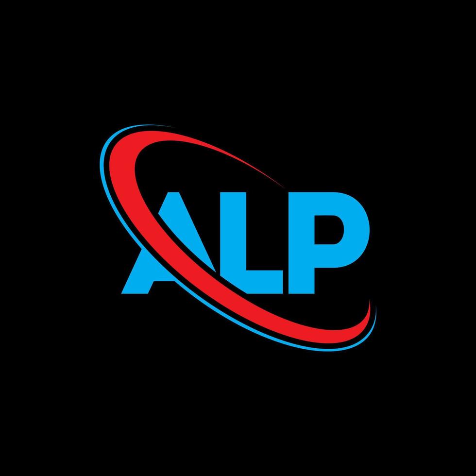 logotipo alp. carta alp. design de logotipo de carta alp. iniciais alp logotipo ligado com círculo e logotipo monograma em maiúsculas. alp tipografia para marca de tecnologia, negócios e imóveis. vetor