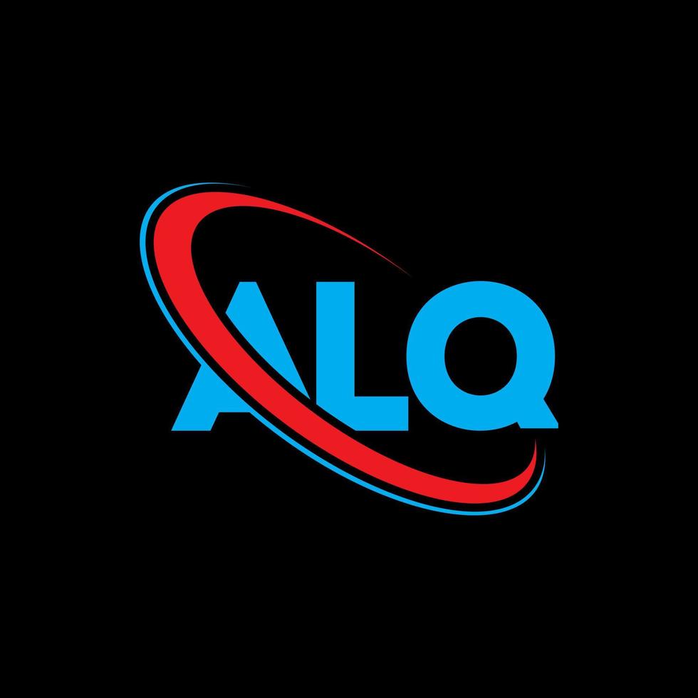 logotipo alq. carta alq. design de logotipo de letra alq. iniciais alq logotipo ligado com círculo e logotipo monograma maiúsculo. alq tipografia para marca de tecnologia, negócios e imóveis. vetor