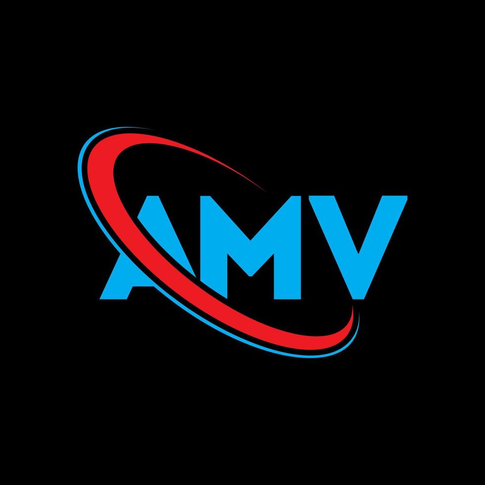 logotipo amv. carta amv. design de logotipo de carta amv. iniciais amv logotipo ligado com círculo e logotipo monograma maiúsculo. tipografia amv para marca de tecnologia, negócios e imóveis. vetor