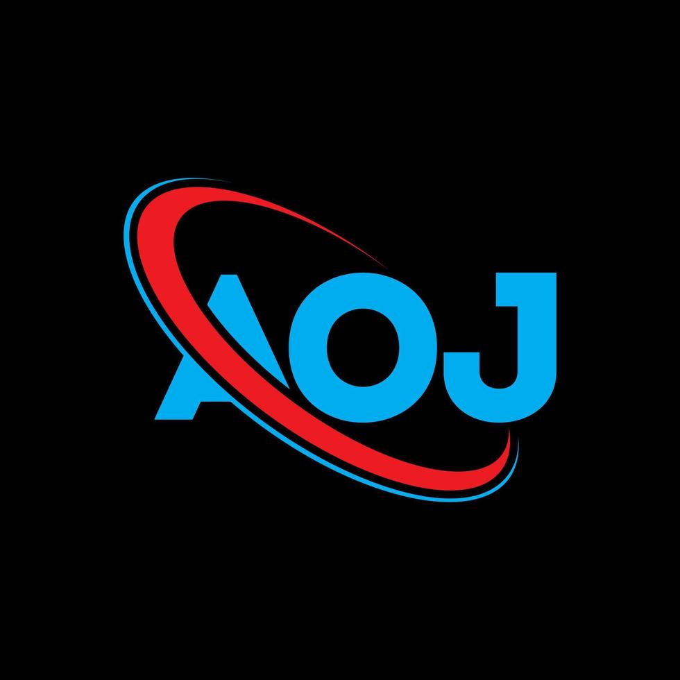 logo aj. carta aoj. design de logotipo de letra aoj. iniciais aoj logotipo ligado com círculo e logotipo monograma maiúsculo. tipografia aoj para marca de tecnologia, negócios e imóveis. vetor