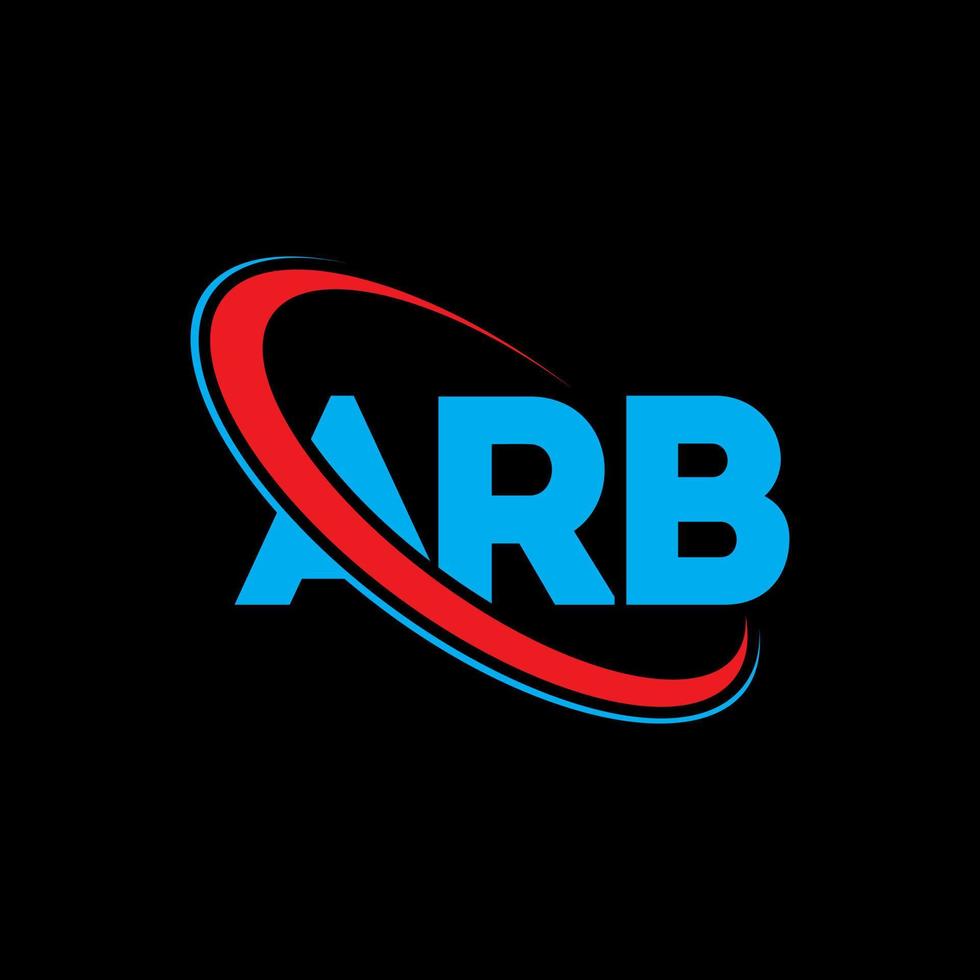 logotipo arb. letra arb. design de logotipo de carta arb. iniciais arb logotipo ligado com círculo e logotipo monograma em maiúsculas. tipografia arb para marca de tecnologia, negócios e imóveis. vetor