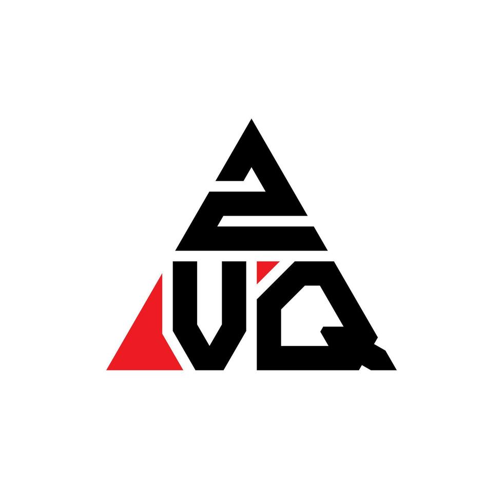 design de logotipo de letra de triângulo zvq com forma de triângulo. monograma de design de logotipo de triângulo zvq. modelo de logotipo de vetor de triângulo zvq com cor vermelha. zvq logotipo triangular logotipo simples, elegante e luxuoso.