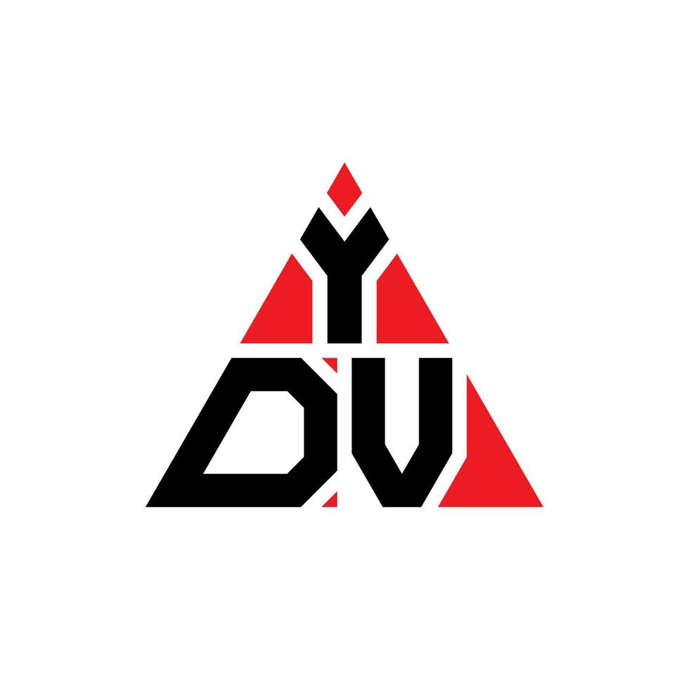 design de logotipo de letra triângulo ydv com forma de triângulo. monograma de design de logotipo de triângulo ydv. modelo de logotipo de vetor triângulo ydv com cor vermelha. logotipo triangular ydv logotipo simples, elegante e luxuoso.
