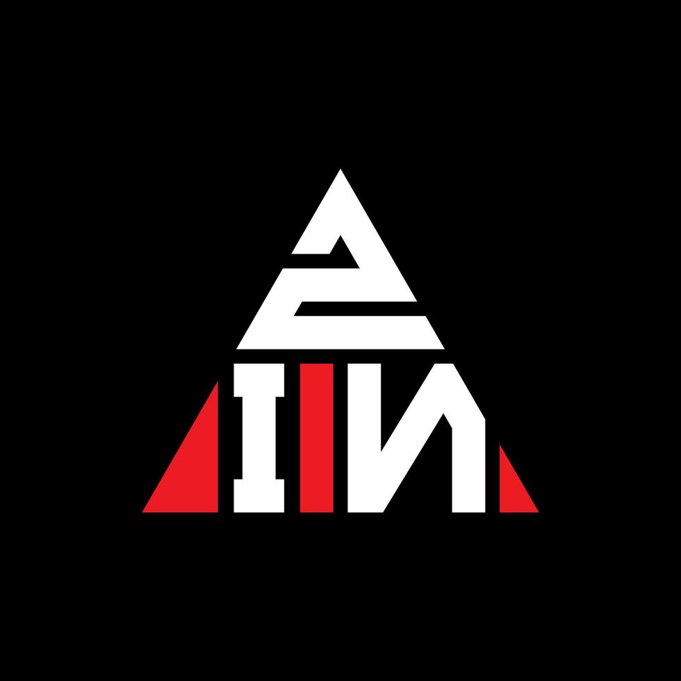 design de logotipo de letra de triângulo zin com forma de triângulo. monograma de design de logotipo de triângulo zin. modelo de logotipo de vetor de triângulo zin com cor vermelha. zin logotipo triangular logotipo simples, elegante e luxuoso.
