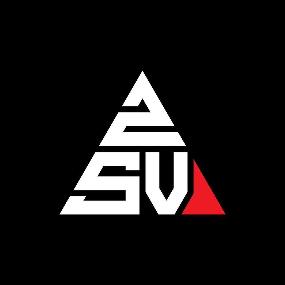 design de logotipo de letra de triângulo zsv com forma de triângulo. monograma de design de logotipo de triângulo zsv. modelo de logotipo de vetor de triângulo zsv com cor vermelha. zsv logotipo triangular logotipo simples, elegante e luxuoso.