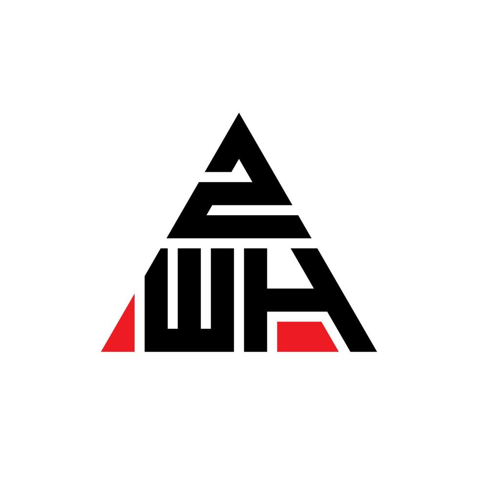 design de logotipo de letra de triângulo zwh com forma de triângulo. monograma de design de logotipo de triângulo zwh. modelo de logotipo de vetor de triângulo zwh com cor vermelha. logotipo triangular zwh logotipo simples, elegante e luxuoso.