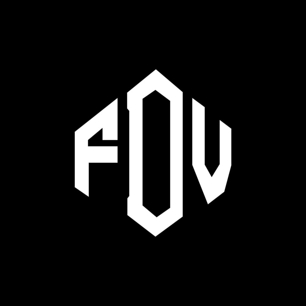 design de logotipo de carta fdv com forma de polígono. polígono fdv e design de logotipo em forma de cubo. modelo de logotipo de vetor hexágono fdv cores brancas e pretas. monograma fdv, logotipo de negócios e imóveis.