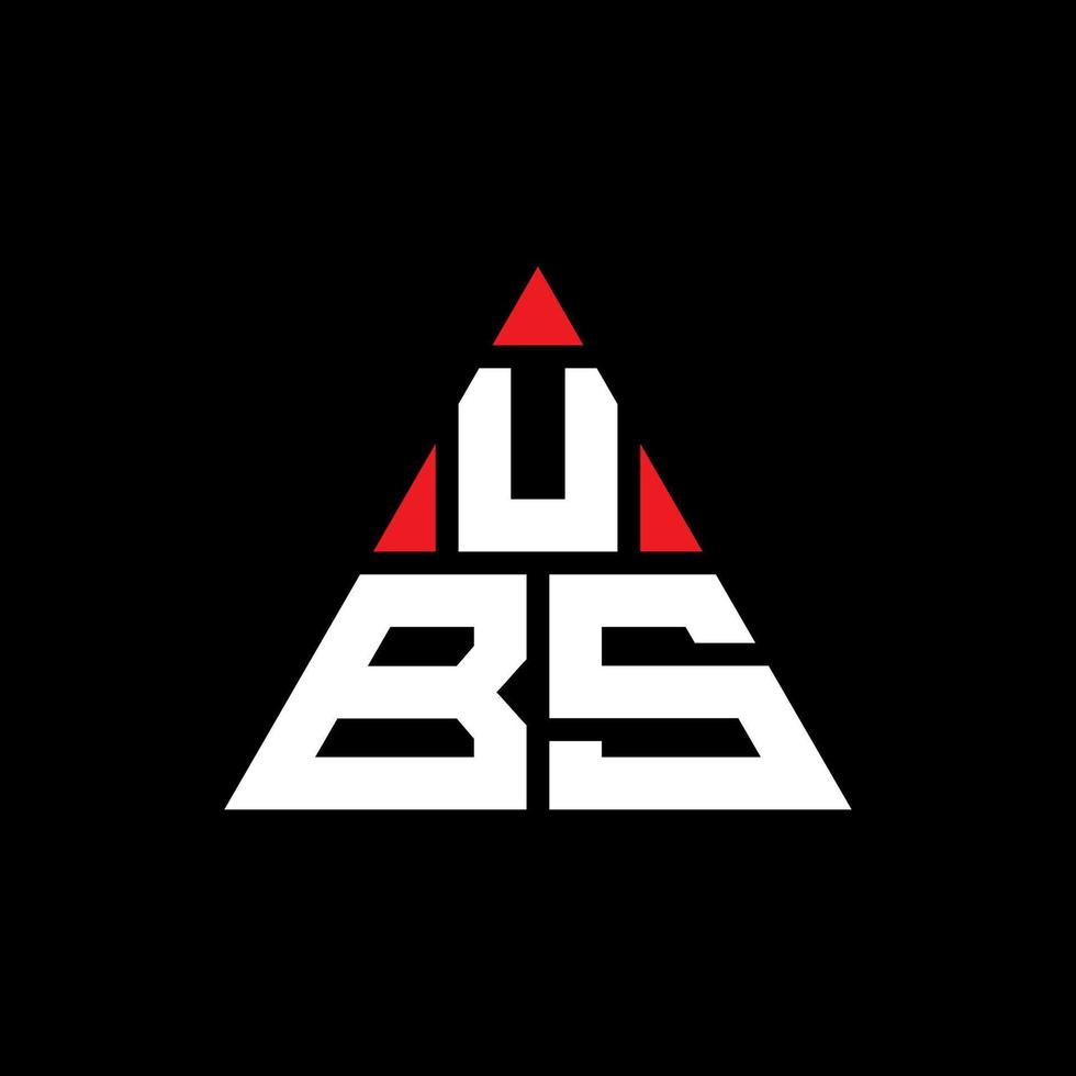 design de logotipo de letra triângulo ubs com forma de triângulo. monograma de design de logotipo de triângulo ubs. modelo de logotipo de vetor de triângulo ubs com cor vermelha. ubs logotipo triangular logotipo simples, elegante e luxuoso.