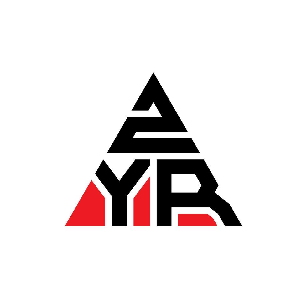 design de logotipo de letra triângulo zyr com forma de triângulo. monograma de design de logotipo de triângulo zyr. modelo de logotipo de vetor de triângulo zyr com cor vermelha. logotipo triangular zyr logotipo simples, elegante e luxuoso.