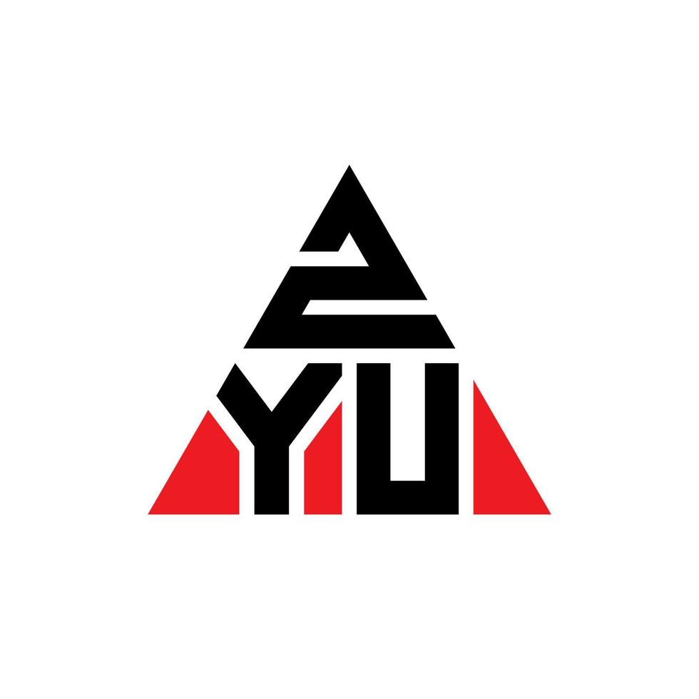 design de logotipo de letra de triângulo zyu com forma de triângulo. monograma de design de logotipo de triângulo zyu. modelo de logotipo de vetor de triângulo zyu com cor vermelha. zyu logotipo triangular logotipo simples, elegante e luxuoso.