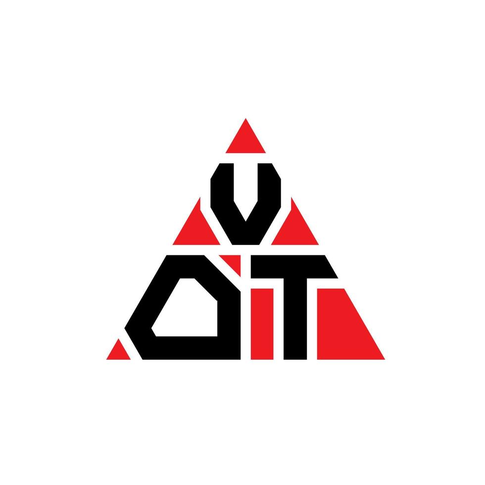 vot design de logotipo de letra de triângulo com forma de triângulo. monograma de design de logotipo de triângulo vot. vot modelo de logotipo de vetor triângulo com cor vermelha. vot logotipo triangular logotipo simples, elegante e luxuoso.