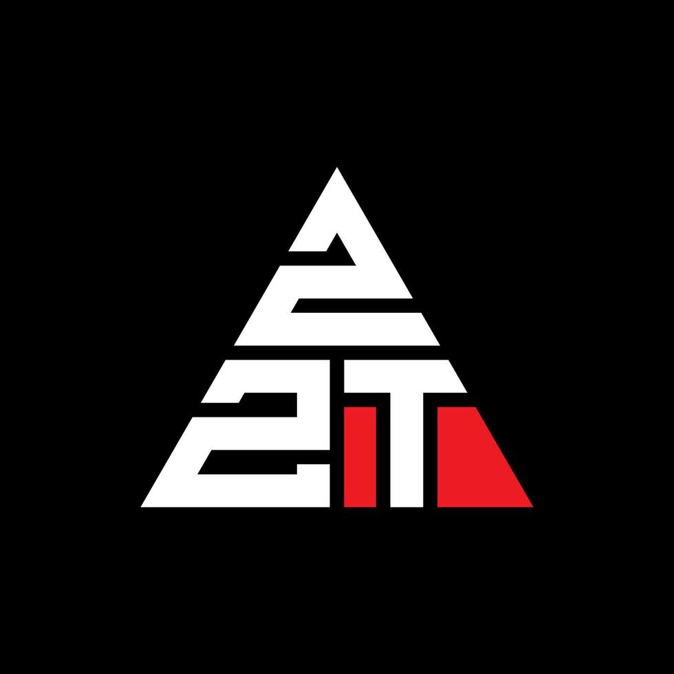 design de logotipo de letra triângulo zzt com forma de triângulo. monograma de design de logotipo de triângulo zzt. modelo de logotipo de vetor de triângulo zzt com cor vermelha. zzt logotipo triangular logotipo simples, elegante e luxuoso.