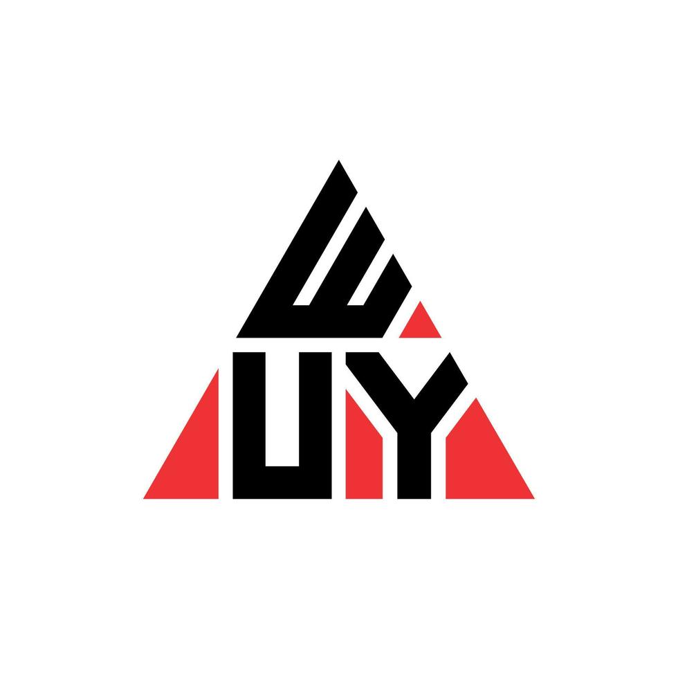design de logotipo de letra triangular wuy com forma de triângulo. monograma de design de logotipo de triângulo wuy. modelo de logotipo de vetor de triângulo wuy com cor vermelha. logotipo triangular wuy logotipo simples, elegante e luxuoso.