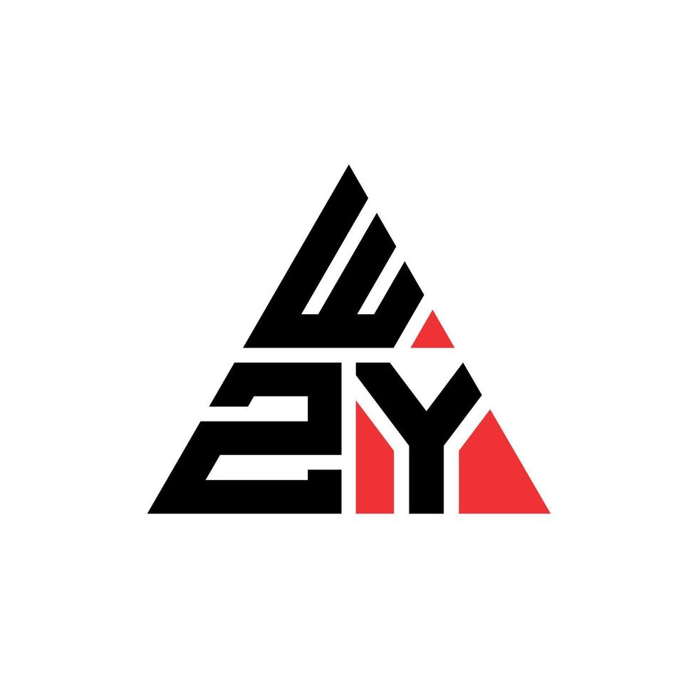 design de logotipo de letra triângulo wzy com forma de triângulo. monograma de design de logotipo de triângulo wzy. modelo de logotipo de vetor de triângulo wzy com cor vermelha. logotipo triangular wzy logotipo simples, elegante e luxuoso.