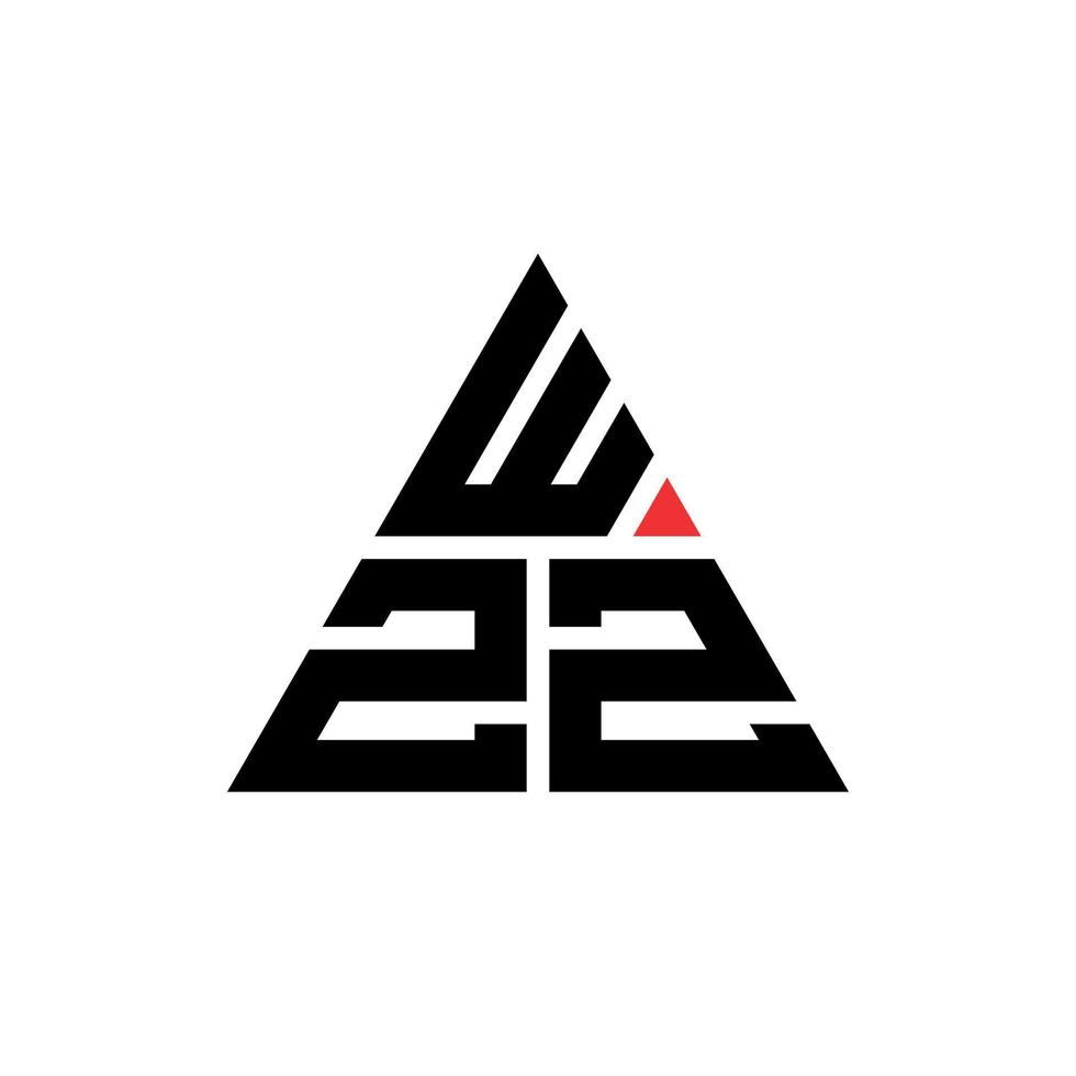 design de logotipo de letra triângulo wzz com forma de triângulo. monograma de design de logotipo de triângulo wzz. modelo de logotipo de vetor de triângulo wzz com cor vermelha. logotipo triangular wzz logotipo simples, elegante e luxuoso.