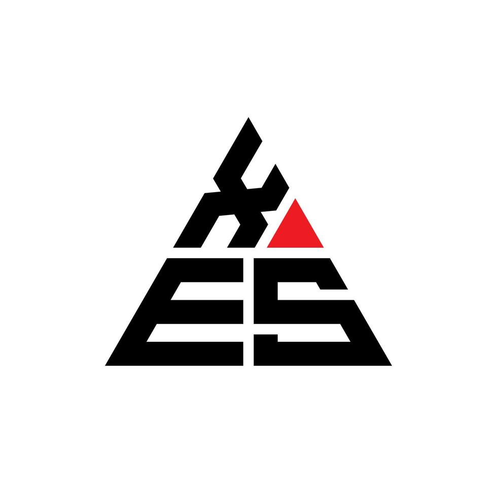 xes design de logotipo de letra triângulo com forma de triângulo. monograma de design de logotipo de triângulo xes. modelo de logotipo de vetor de triângulo xes com cor vermelha. xs logotipo triangular logotipo simples, elegante e luxuoso.