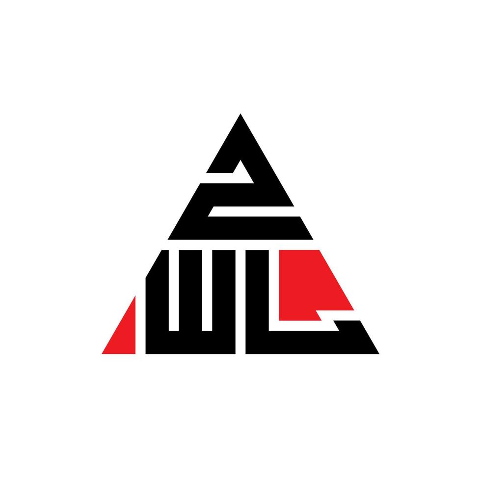 design de logotipo de letra de triângulo zwl com forma de triângulo. monograma de design de logotipo de triângulo zwl. modelo de logotipo de vetor de triângulo zwl com cor vermelha. logotipo triangular zwl logotipo simples, elegante e luxuoso.