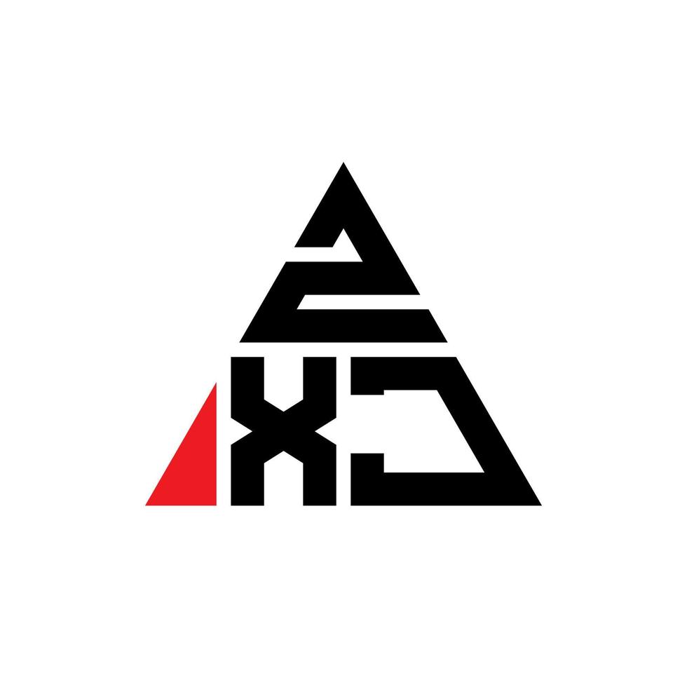 design de logotipo de letra de triângulo zxj com forma de triângulo. monograma de design de logotipo de triângulo zxj. modelo de logotipo de vetor de triângulo zxj com cor vermelha. logotipo triangular zxj logotipo simples, elegante e luxuoso.