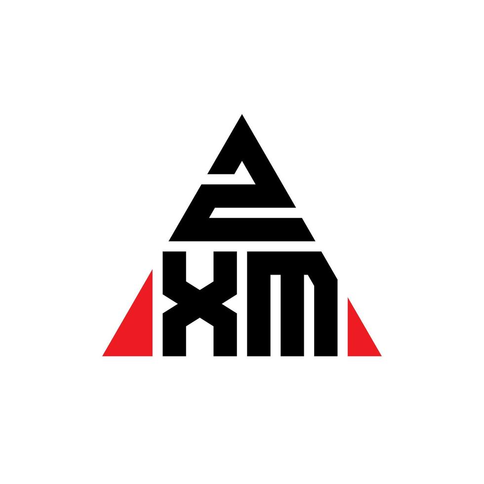 design de logotipo de letra de triângulo zxm com forma de triângulo. monograma de design de logotipo de triângulo zxm. modelo de logotipo de vetor de triângulo zxm com cor vermelha. logotipo triangular zxm logotipo simples, elegante e luxuoso.