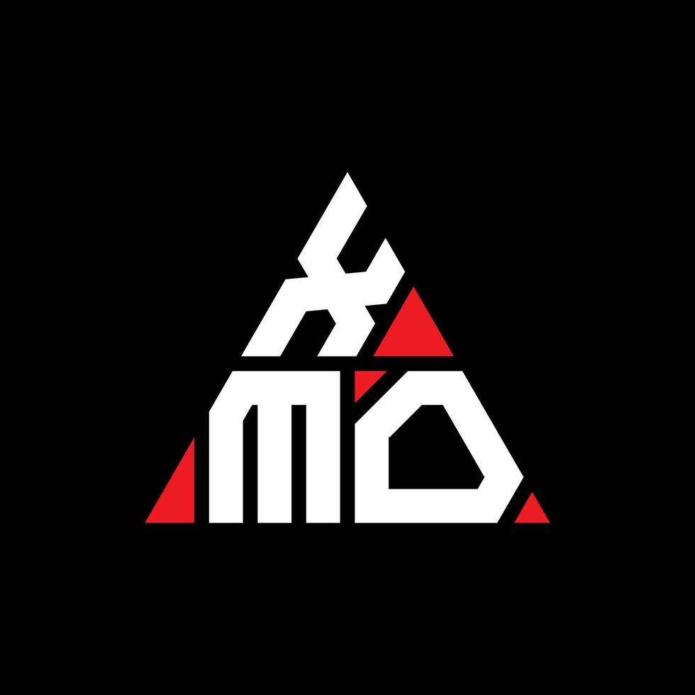 design de logotipo de letra de triângulo xmo com forma de triângulo. monograma de design de logotipo de triângulo xmo. modelo de logotipo de vetor xmo triângulo com cor vermelha. logotipo triangular xmo logotipo simples, elegante e luxuoso.