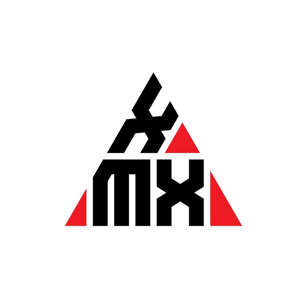 design de logotipo de letra de triângulo xmx com forma de triângulo. monograma de design de logotipo de triângulo xmx. modelo de logotipo de vetor de triângulo xmx com cor vermelha. xml triangular logotipo simples, elegante e luxuoso.
