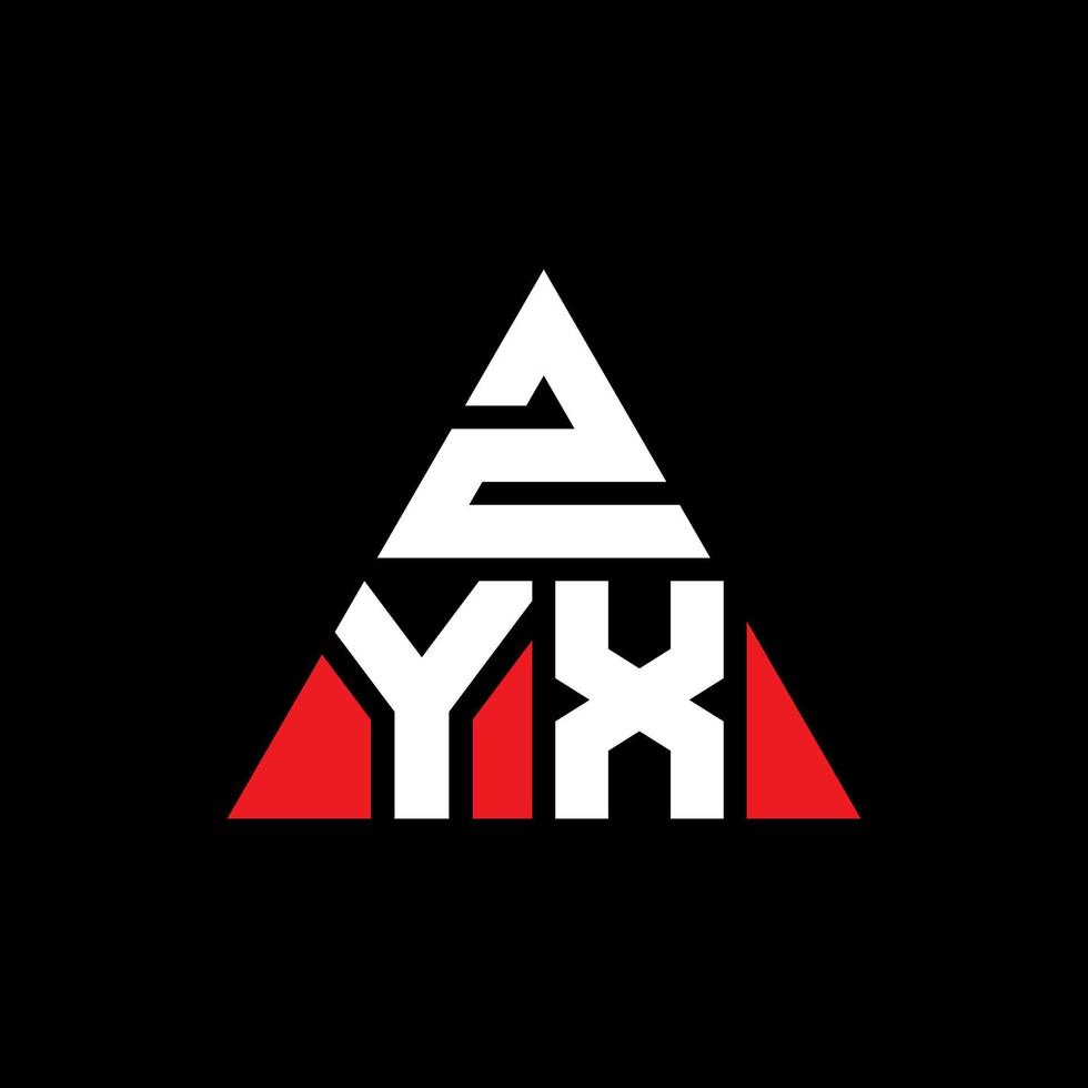 design de logotipo de letra triângulo zyx com forma de triângulo. monograma de design de logotipo de triângulo zyx. modelo de logotipo de vetor de triângulo zyx com cor vermelha. logotipo triangular zyx logotipo simples, elegante e luxuoso.