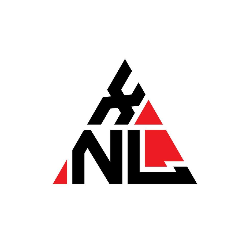 design de logotipo de letra de triângulo xnl com forma de triângulo. monograma de design de logotipo de triângulo xnl. modelo de logotipo de vetor de triângulo xnl com cor vermelha. xnl logotipo triangular simples, elegante e luxuoso.