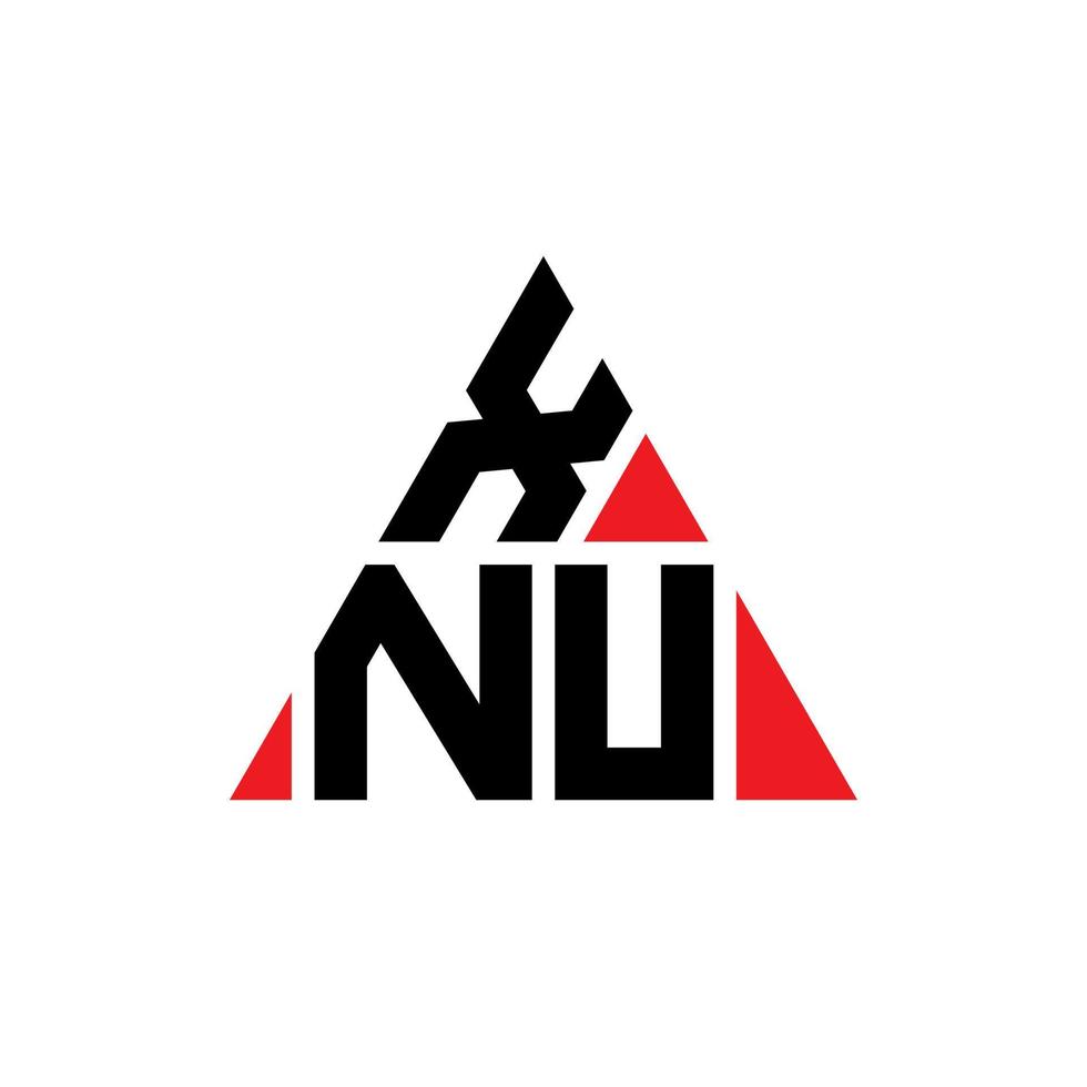 design de logotipo de letra de triângulo xnu com forma de triângulo. monograma de design de logotipo de triângulo xnu. modelo de logotipo de vetor de triângulo xnu com cor vermelha. logotipo triangular xnu logotipo simples, elegante e luxuoso.