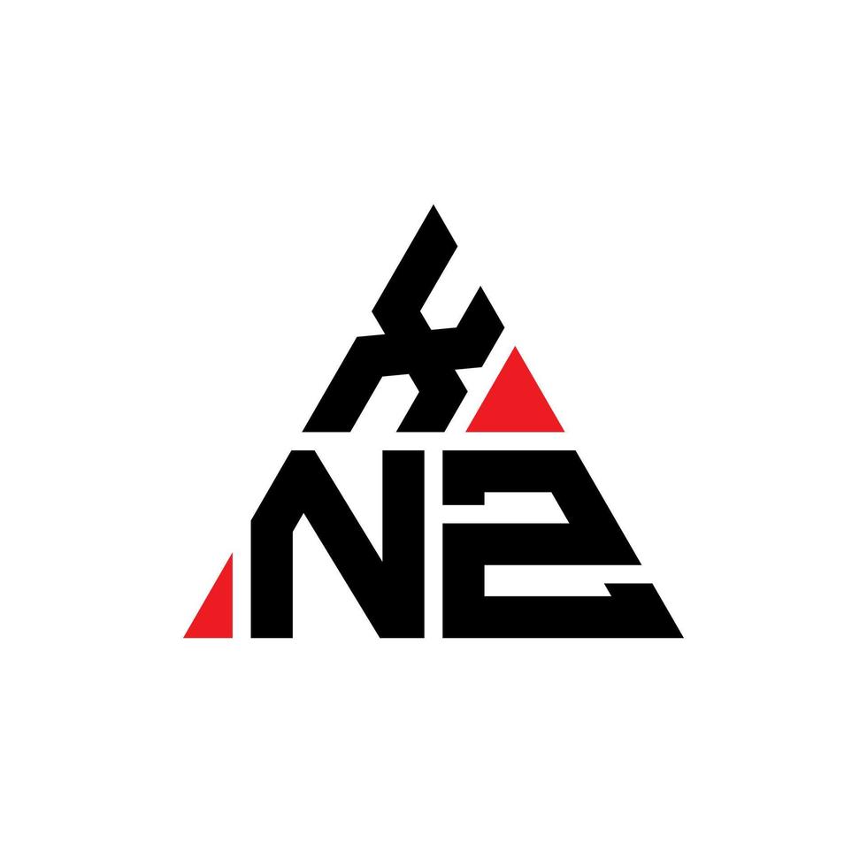 design de logotipo de letra de triângulo xnz com forma de triângulo. monograma de design de logotipo de triângulo xnz. modelo de logotipo de vetor de triângulo xnz com cor vermelha. xnz logotipo triangular logotipo simples, elegante e luxuoso.
