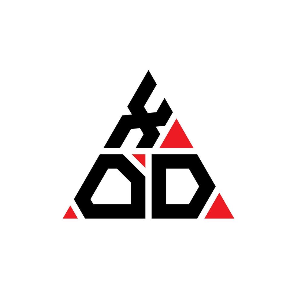 design de logotipo de letra de triângulo xod com forma de triângulo. monograma de design de logotipo de triângulo xod. modelo de logotipo de vetor de triângulo xod com cor vermelha. logotipo triangular xod logotipo simples, elegante e luxuoso.