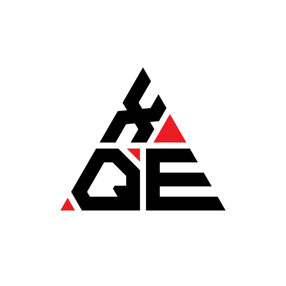 design de logotipo de letra de triângulo xqe com forma de triângulo. monograma de design de logotipo de triângulo xqe. modelo de logotipo de vetor de triângulo xqe com cor vermelha. logotipo triangular xqe logotipo simples, elegante e luxuoso.