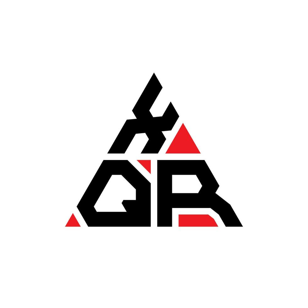 design de logotipo de letra de triângulo xqr com forma de triângulo. monograma de design de logotipo de triângulo xqr. modelo de logotipo de vetor de triângulo xqr com cor vermelha. logotipo triangular xqr logotipo simples, elegante e luxuoso.