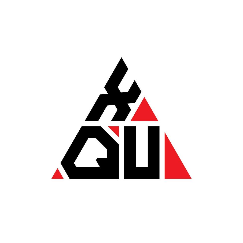 design de logotipo de letra de triângulo xqu com forma de triângulo. monograma de design de logotipo de triângulo xqu. modelo de logotipo de vetor de triângulo xqu com cor vermelha. xqu logotipo triangular logotipo simples, elegante e luxuoso.
