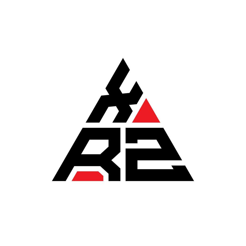 design de logotipo de letra triângulo xrz com forma de triângulo. monograma de design de logotipo de triângulo xrz. modelo de logotipo de vetor de triângulo xrz com cor vermelha. logotipo triangular xrz logotipo simples, elegante e luxuoso.