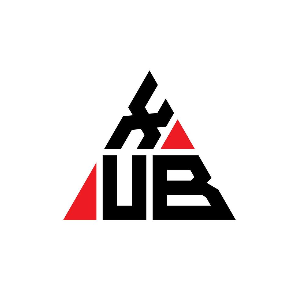 design de logotipo de letra de triângulo xub com forma de triângulo. monograma de design de logotipo de triângulo xub. modelo de logotipo de vetor de triângulo xub com cor vermelha. xub logotipo triangular logotipo simples, elegante e luxuoso.
